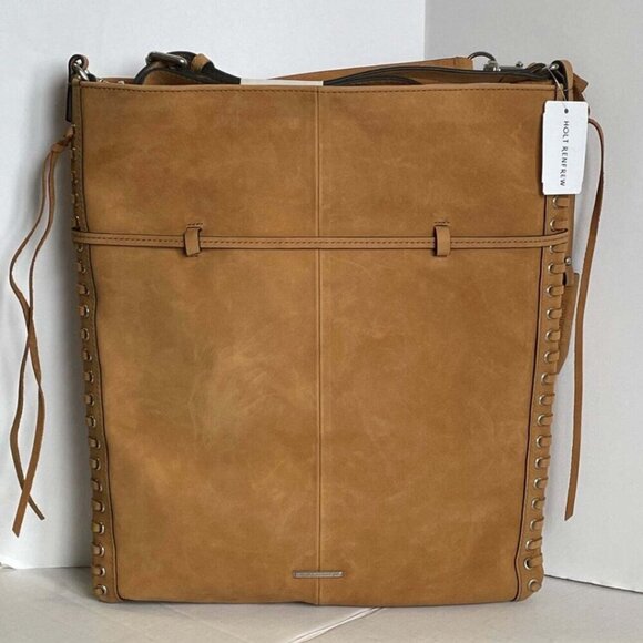 Rebecca Minkoff Moto Drawstring Leather Crossbody Bag Brown Suede Leather - Picture 3 of 10